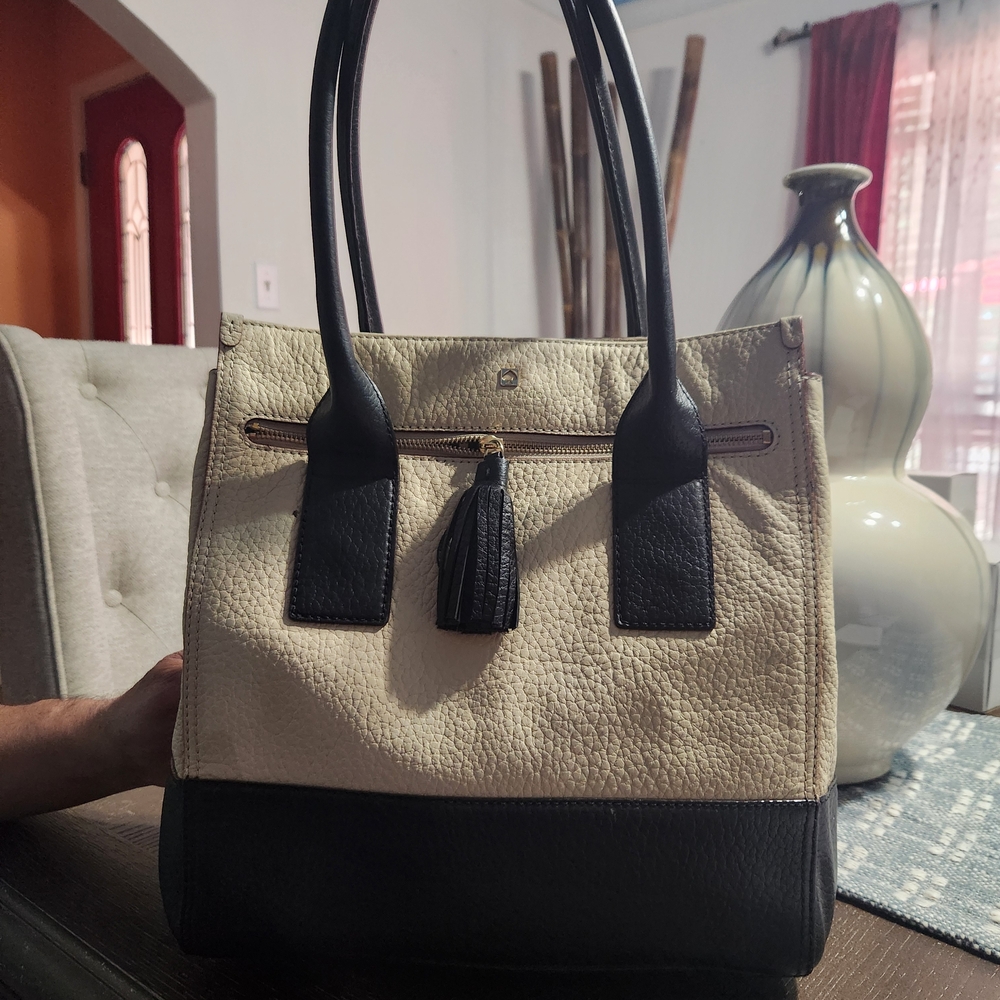 Elegant Black and Cream Tote Bag